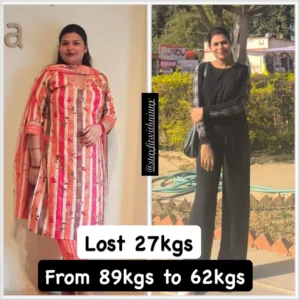 Priya didn’t just lose 27 kgs in 7 months… she found herself again.She came to us tired, breathl